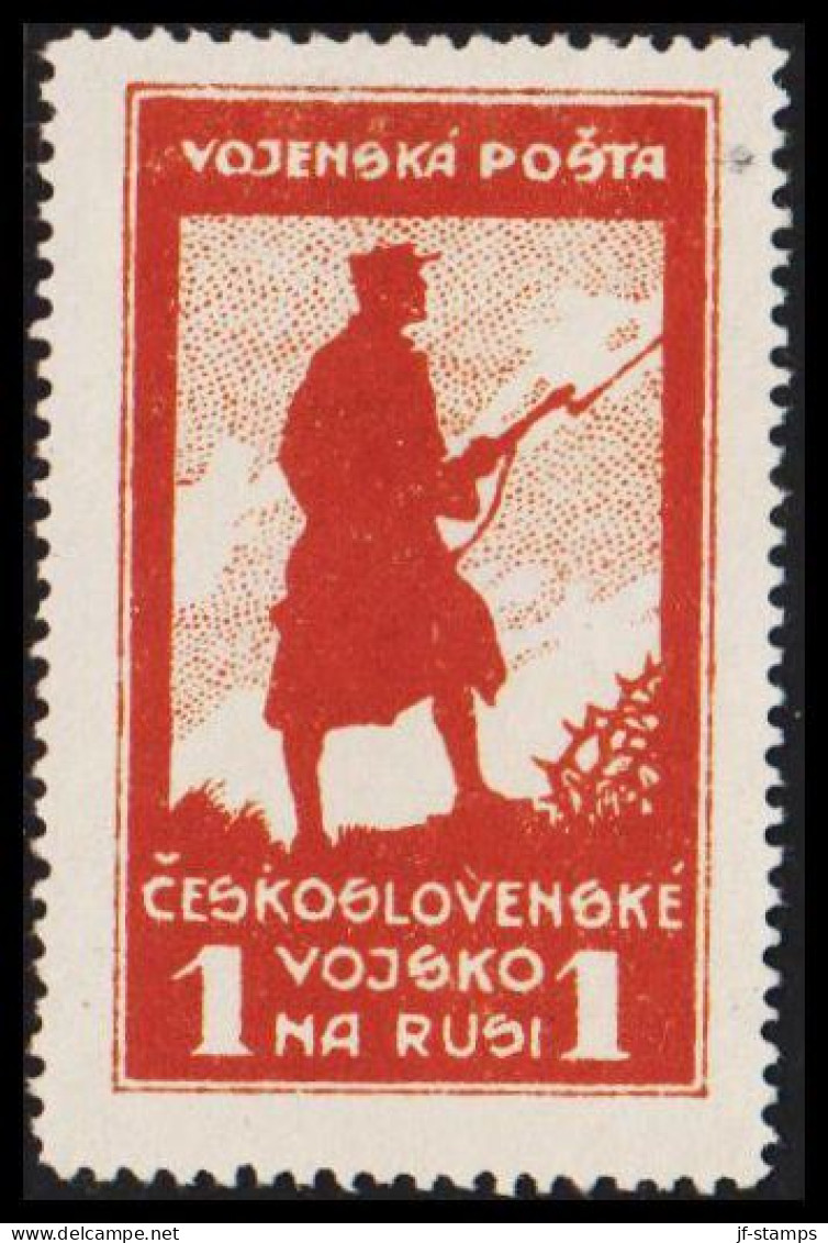 1919. CESKOSLOVENSKO.  Czechoslovak Legion In Russia, 1919. VOJENSKA POSTA 1 Redbrown, No Gum.  - JF544340 - Oblitérés