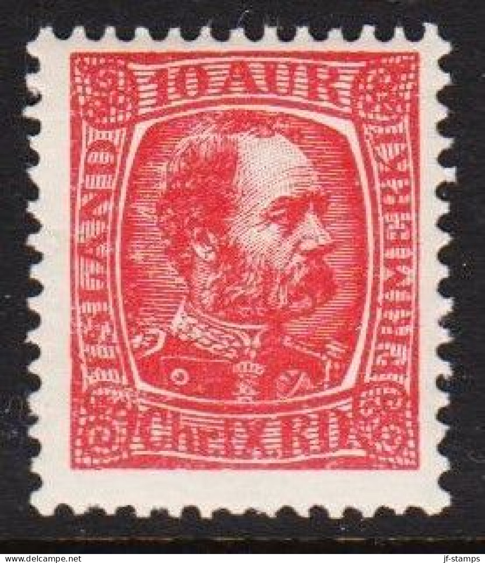 1902. King Christian IX. 10 Aur Red Never Hinged. Beautiful Stamp.   (Michel 39) - JF544346 - Ongebruikt