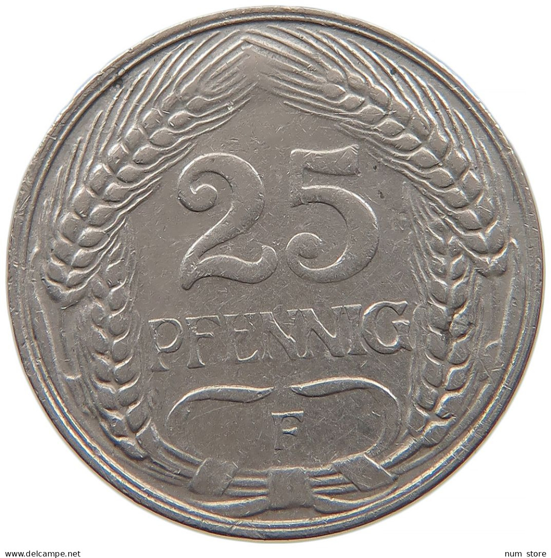 GERMANY EMPIRE 25 PFENNIG 1912 F #t032 0629 - 25 Pfennig