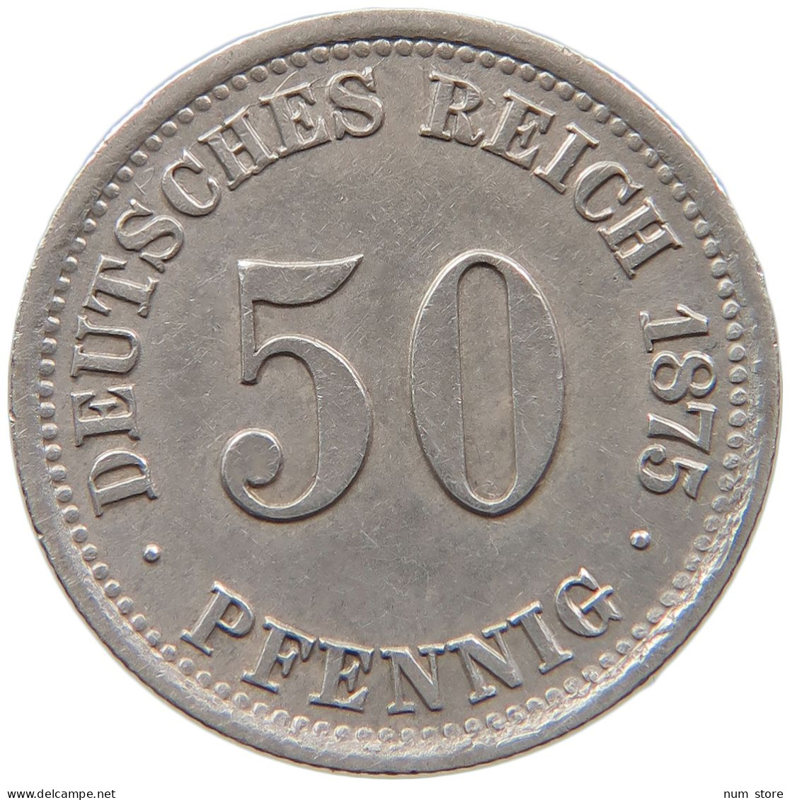 GERMANY EMPIRE 50 PFENNIG 1875 C #t031 0647 - 50 Pfennig