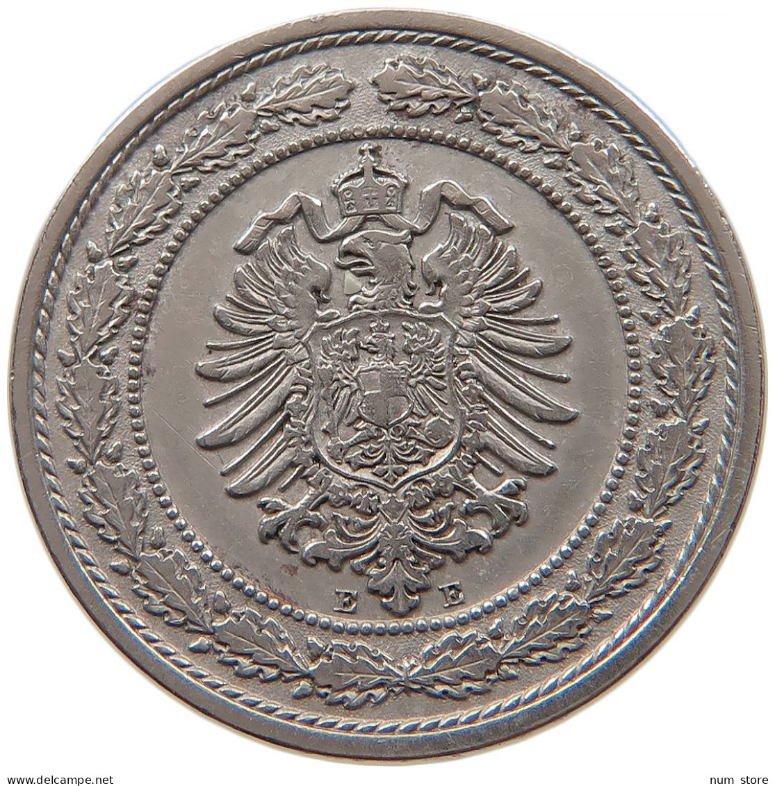 GERMANY EMPIRE 20 PFENNIG 1887 E #t032 0627 - 20 Pfennig