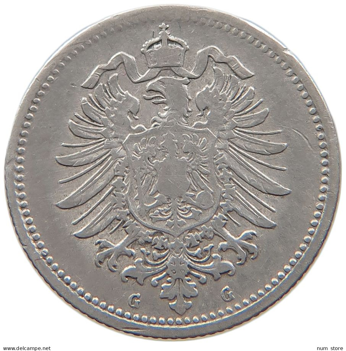 GERMANY EMPIRE 20 PFENNIG 1876 G #t031 0681 - 20 Pfennig