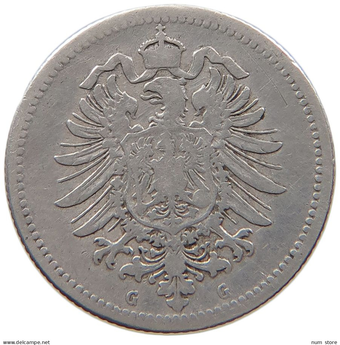 GERMANY EMPIRE 20 PFENNIG 1875 G #t031 0667 - 20 Pfennig