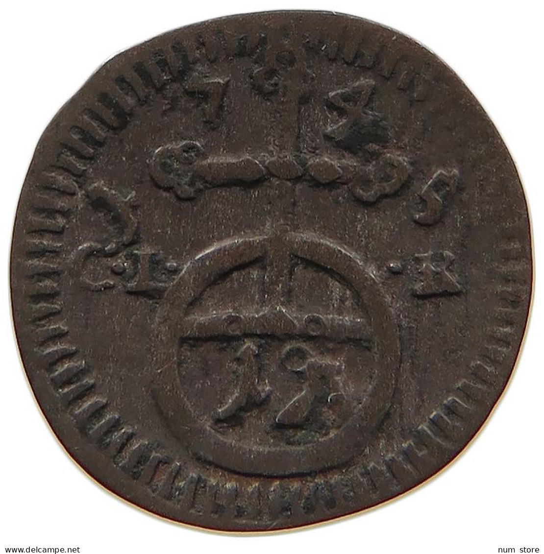 GERMAN STATES PFENNIG 1745 BRANDENBURG BAYREUTH Friedrich 1735-1763 #t032 0501 - Groschen & Andere Kleinmünzen