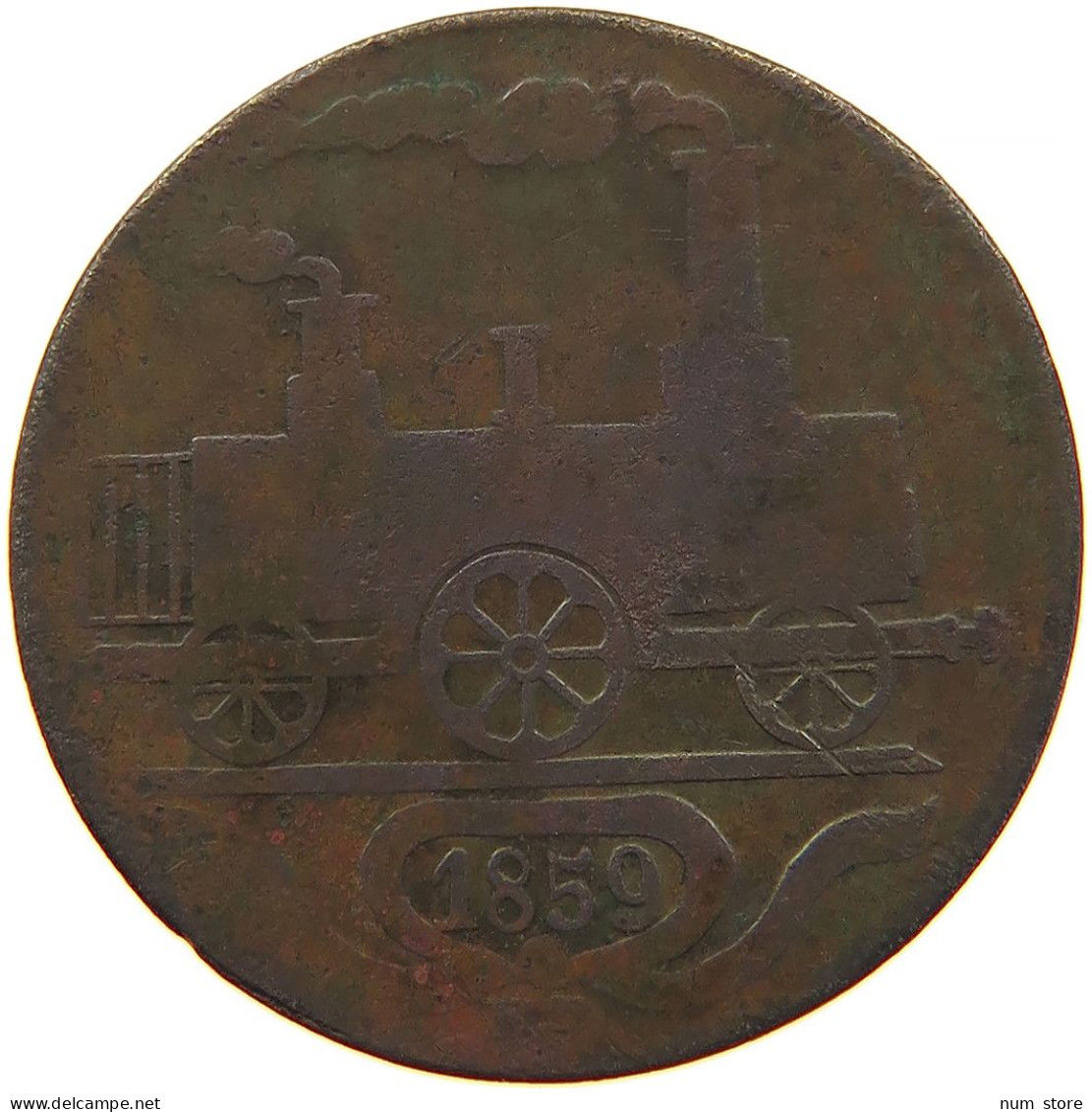 GERMAN STATES MEDAILLE EISENBAHN 1859 23MM 3.2G #t032 0713 - Groschen & Andere Kleinmünzen