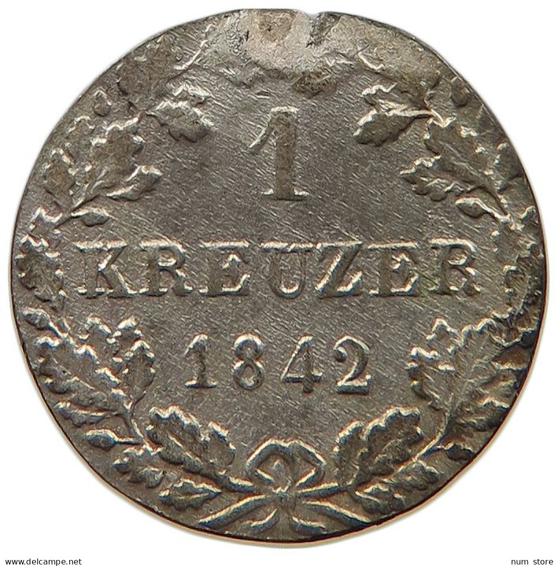 GERMAN STATES KREUZER 1842 WÜRTTEMBERG Wilhelm I. (1816-1864) #t032 0825 - Groschen & Andere Kleinmünzen