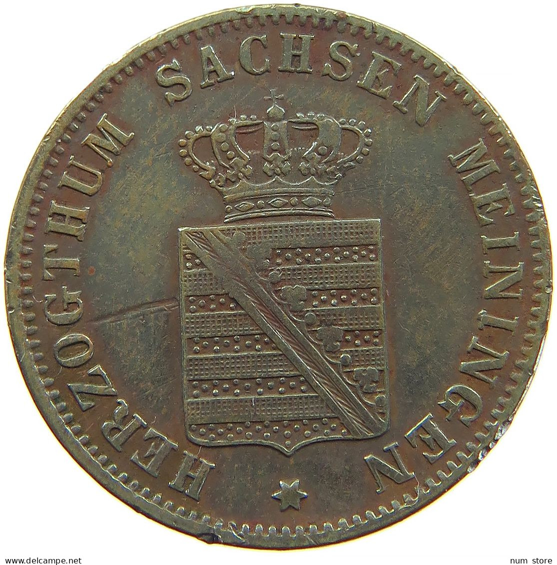 GERMAN STATES KREUZER 1854 SACHSEN MEININGEN Bernhard Erich Freund 1803-1866 #t033 0071 - Groschen & Andere Kleinmünzen