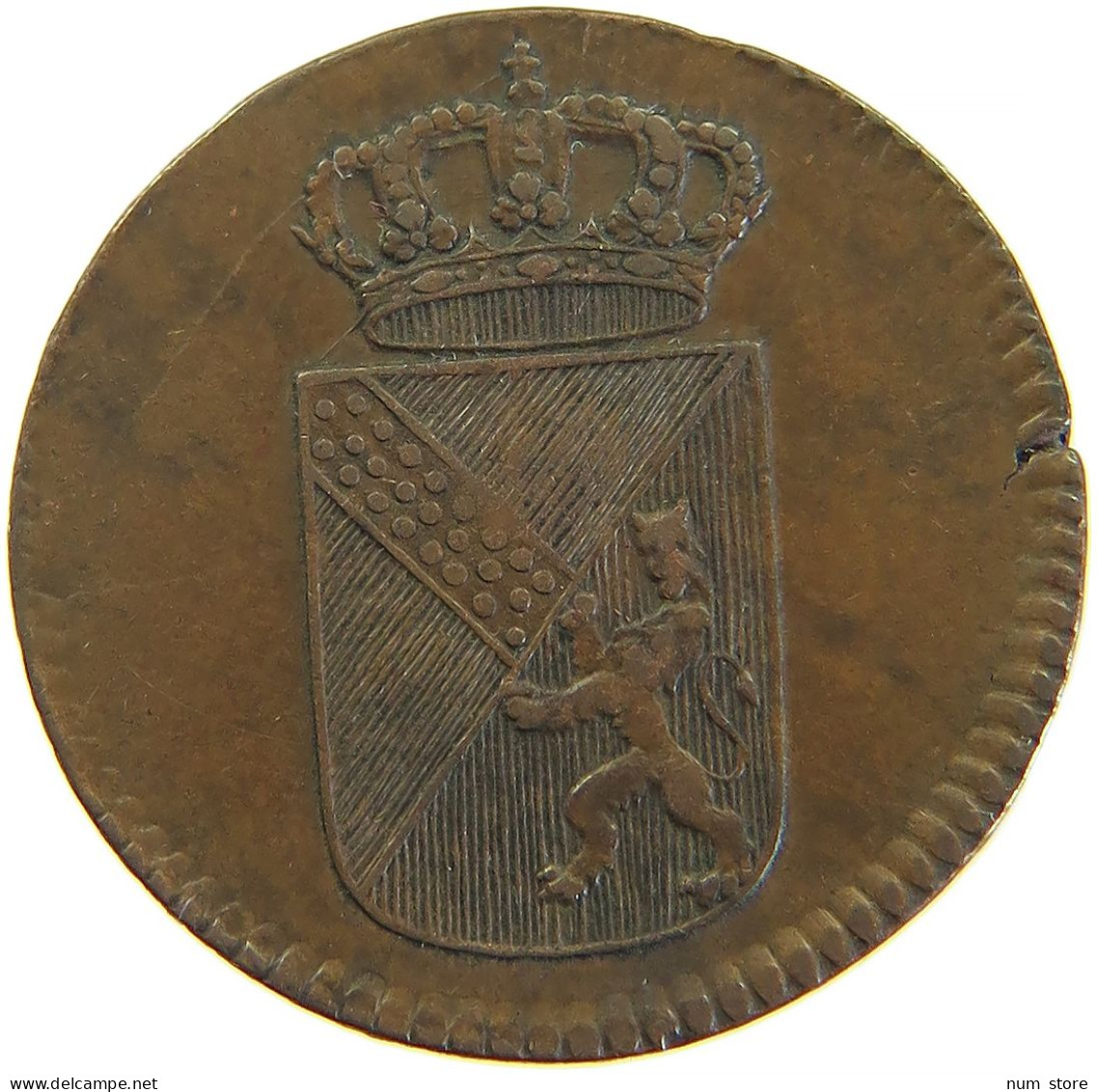 GERMAN STATES KREUZER 1807 BADEN DURLACH Karl Friedrich 1738-1806. #t032 0683 - Groschen & Andere Kleinmünzen