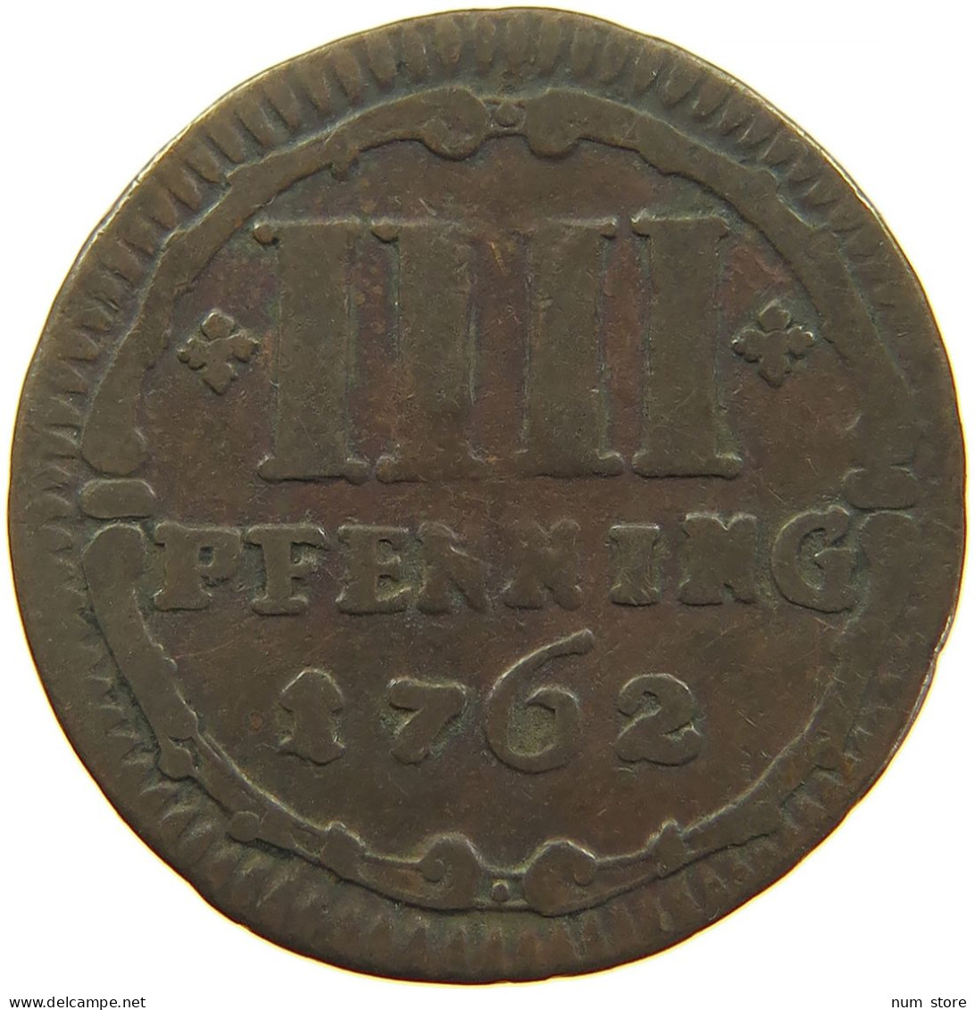 GERMAN STATES 4 PFENNIG 1762 MÜNSTER DOMKAPITEL #t032 1115 - Groschen & Andere Kleinmünzen