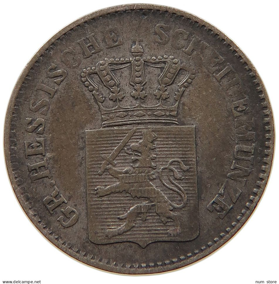 GERMAN STATES 3 KREUZER 1864 HESSEN DARMSTADT Ludwig III. 1848-1877. #t032 0911 - Groschen & Andere Kleinmünzen