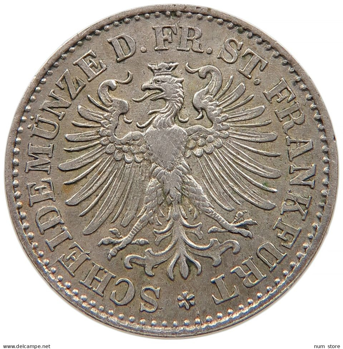GERMAN STATES 3 KREUZER 1866 FRANKFURT #t032 1071 - Groschen & Andere Kleinmünzen
