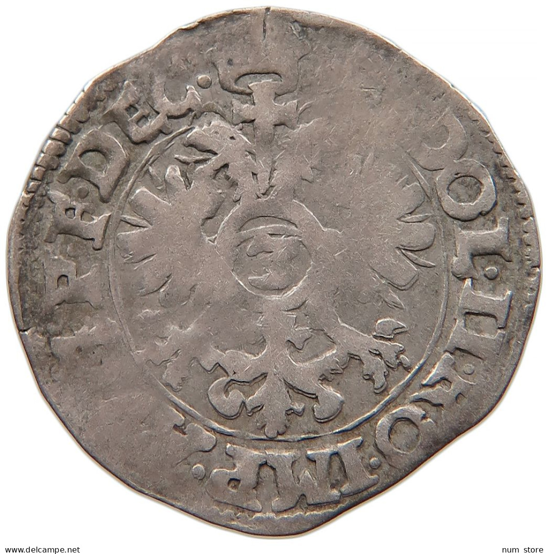 GERMAN STATES 3 KREUZER 1599 HANAU LICHTENBERG Philipp V. 1570-1599 #t032 1053 - Groschen & Andere Kleinmünzen