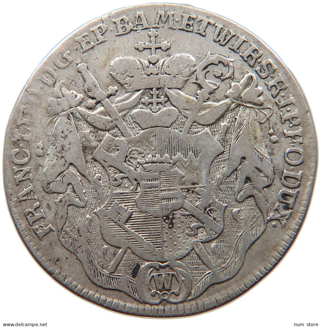 GERMAN STATES 20 KREUZER 1795 WÜRZBURG Georg Karl Von Fechenbach 1795-1802. #t033 0179 - Groschen & Andere Kleinmünzen