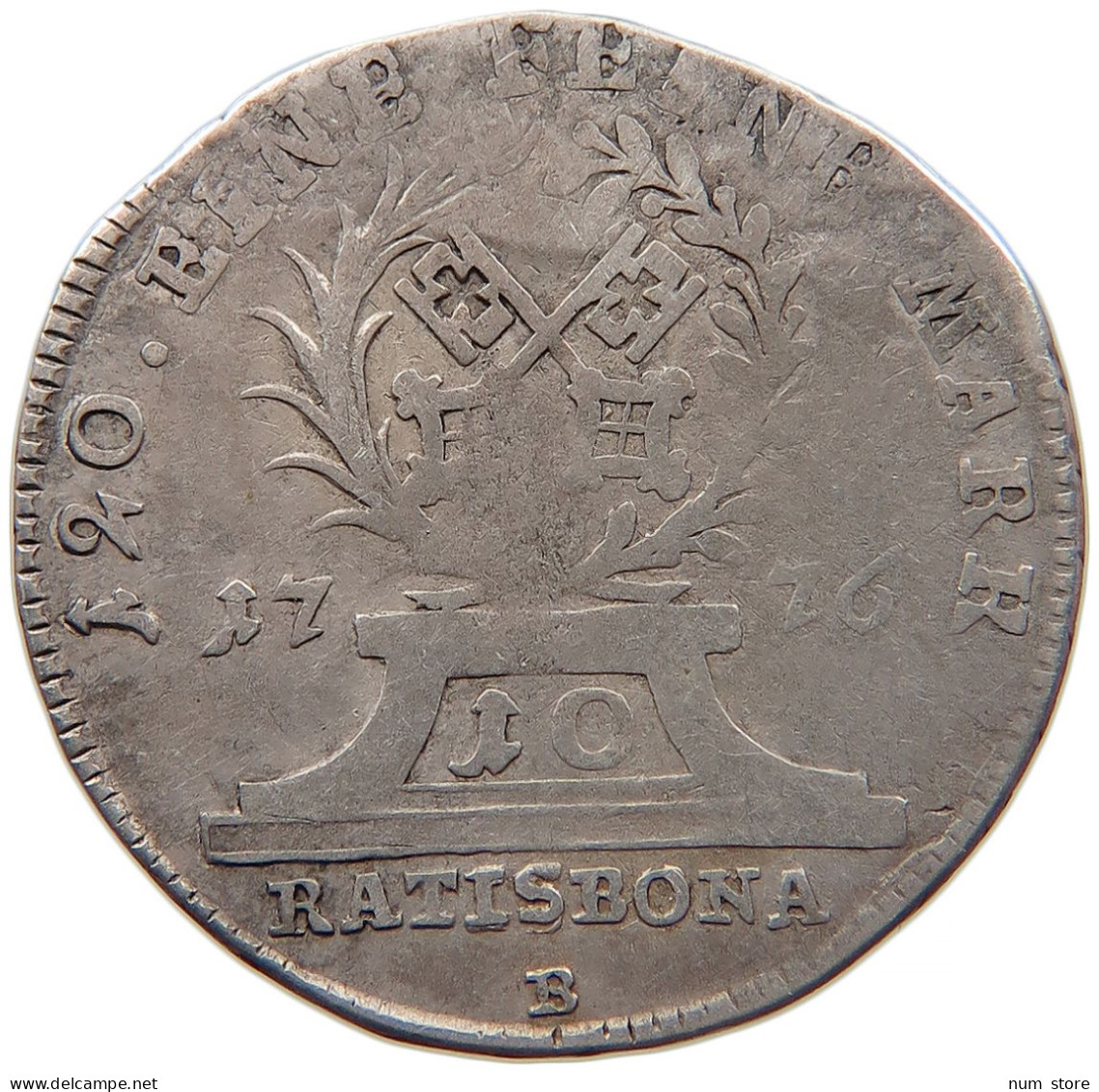 GERMAN STATES 10 KREUZER 1776 REGENSBURG #t032 0837 - Monedas Pequeñas & Otras Subdivisiones