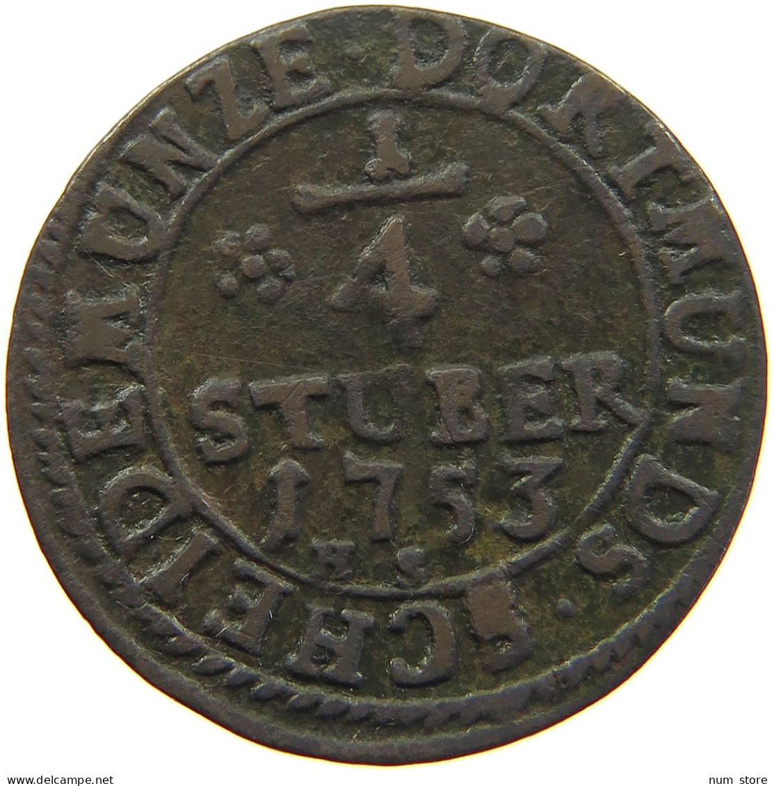 GERMAN STATES 1/4 STÜBER 1753 DORTMUND #t032 0993 - Small Coins & Other Subdivisions