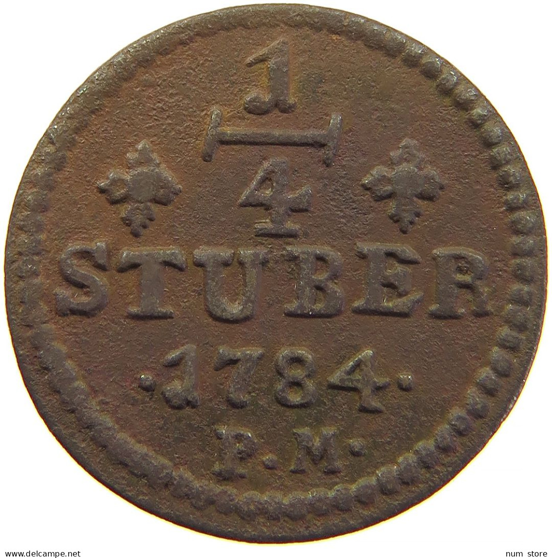 GERMAN STATES 1/4 STÜBER 1784 JÜLICH BERG Karl Theodor 1742-1799 #t033 0077 - Groschen & Andere Kleinmünzen