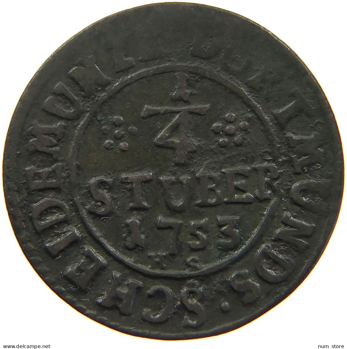 GERMAN STATES 1/4 STÜBER 1753 DORTMUND #t032 0989 - Groschen & Andere Kleinmünzen