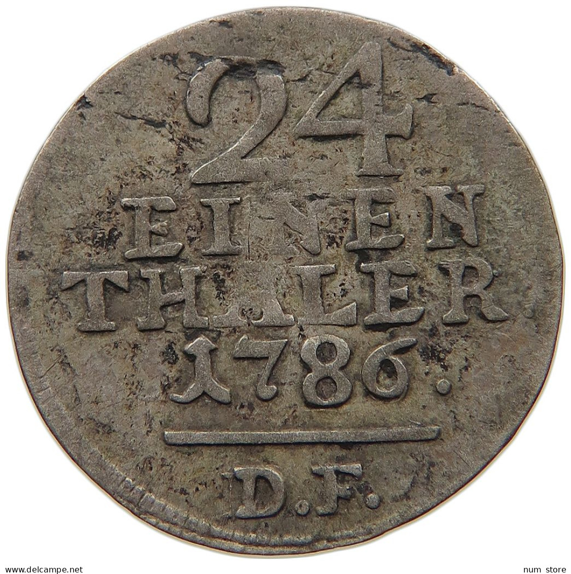 GERMAN STATES 1/24 TALER 1786 HESSEN KASSEL Wilhelm IX. 1785-1803 #t032 0895 - Small Coins & Other Subdivisions