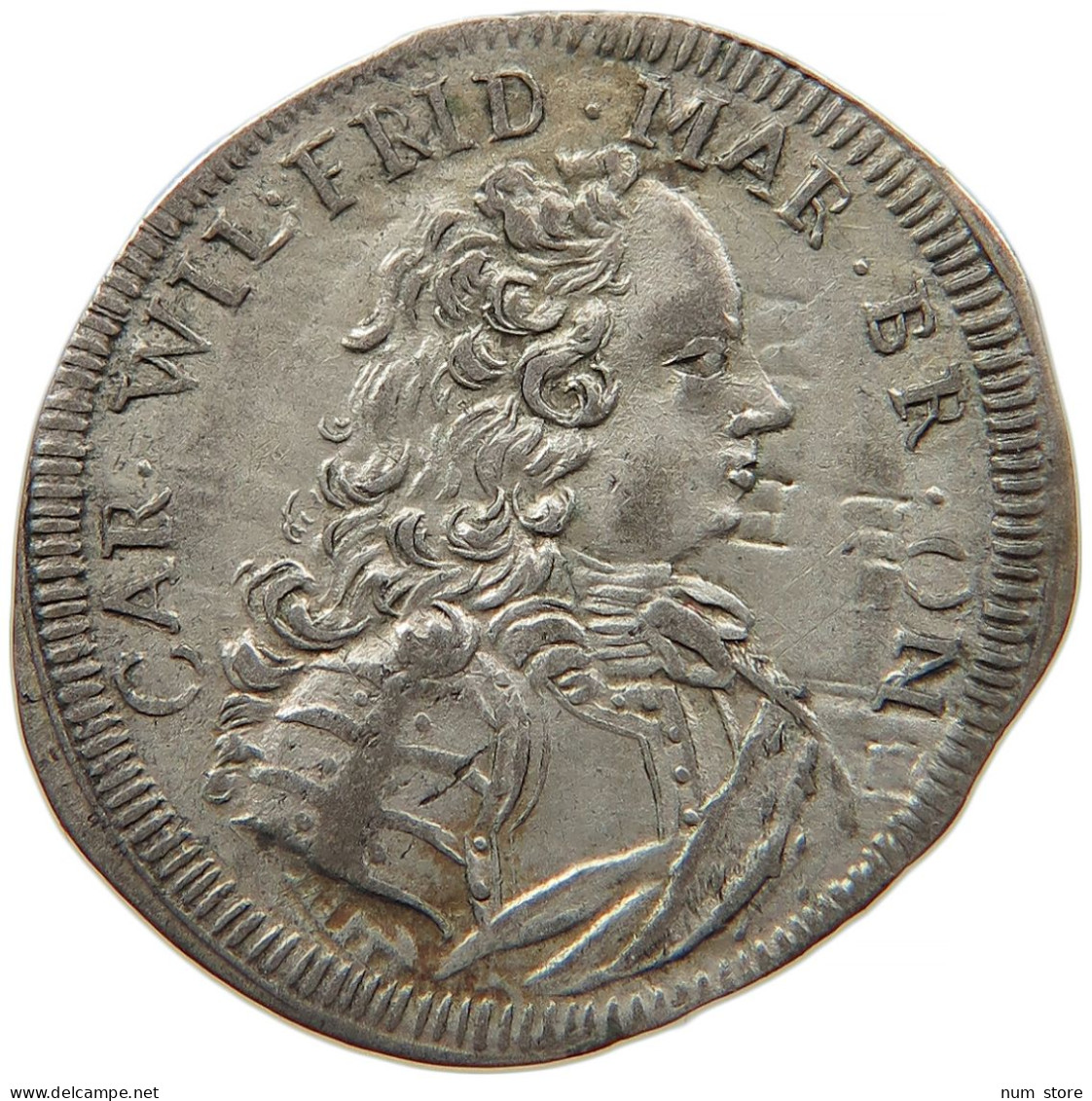 GERMAN STATES 1/24 TALER 1729 BRANDENBURG ANSBACH Karl Wilhelm Friedrich 1729-1757 #t033 0209 - Groschen & Andere Kleinmünzen