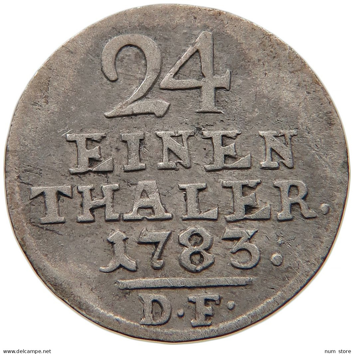 GERMAN STATES 1/24 TALER 1783 HESSEN KASSEL Friedrich II. 1760-1785. #t032 0905 - Groschen & Andere Kleinmünzen