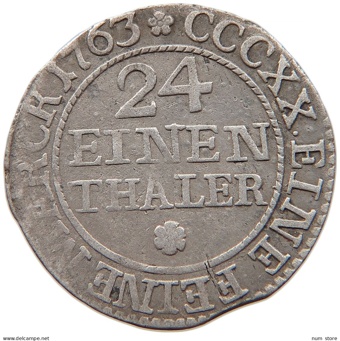 GERMAN STATES 1/24 TALER 1763 SACHSEN SACHSEN ALBERTINISCHE LINIE Friedrich August II. 1733-1763 #t032 0799 - Small Coins & Other Subdivisions