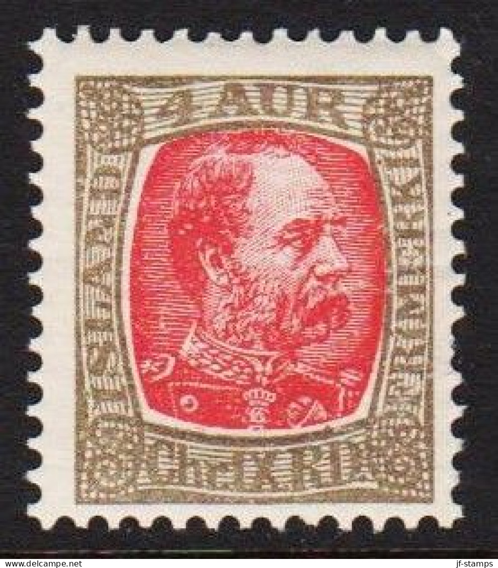 __1902. ISLAND. King Christian IX. 4 Aur Grey/red NEVER HINGED.  (Michel 36) - JF544349 - Nuevos