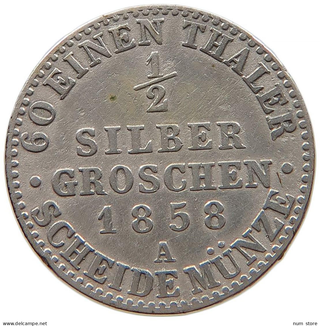 GERMAN STATES 1/2 GROSCHEN 1858 A SCHAUMBURG LIPPE Georg Wilhelm 1807-1860. #t033 0049 - Groschen & Andere Kleinmünzen