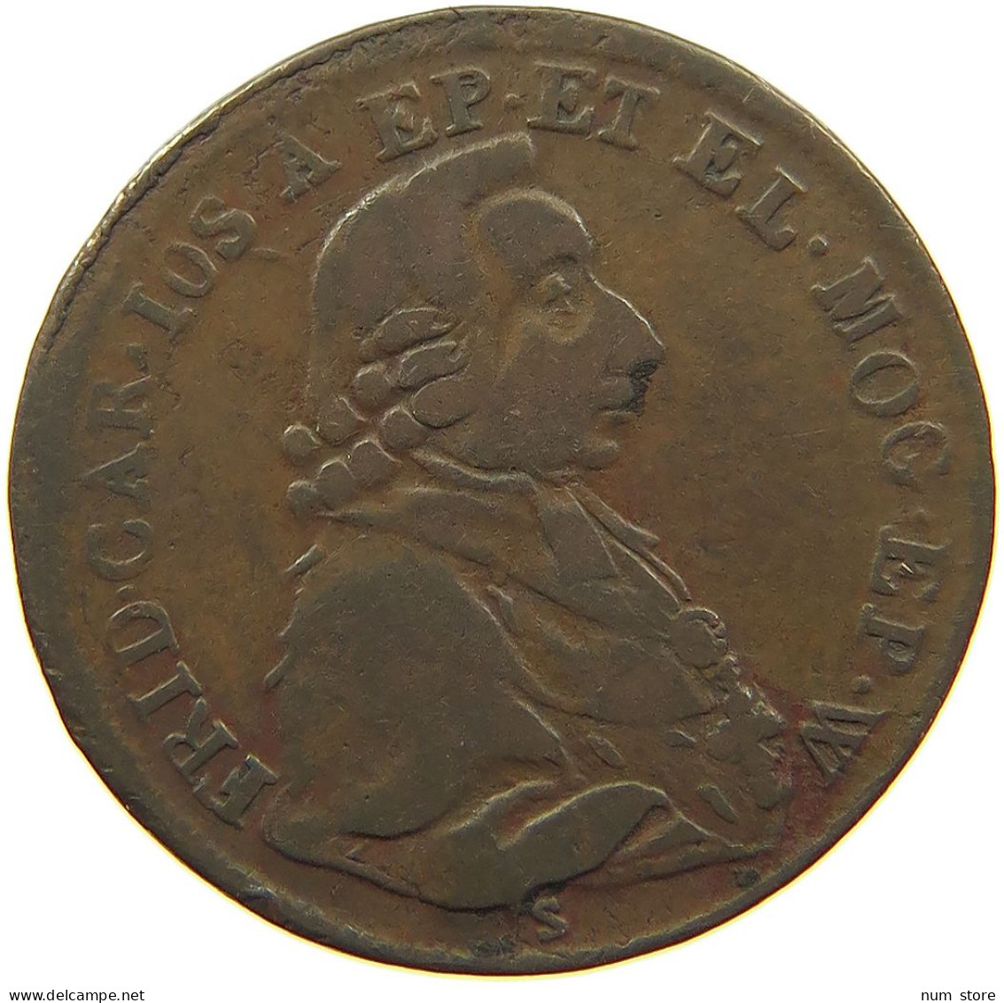 GERMAN STATES 1/2 KREUZER 1795 MAINZ Friedrich Karl Joseph 1774-1802 #t032 1127 - Monedas Pequeñas & Otras Subdivisiones