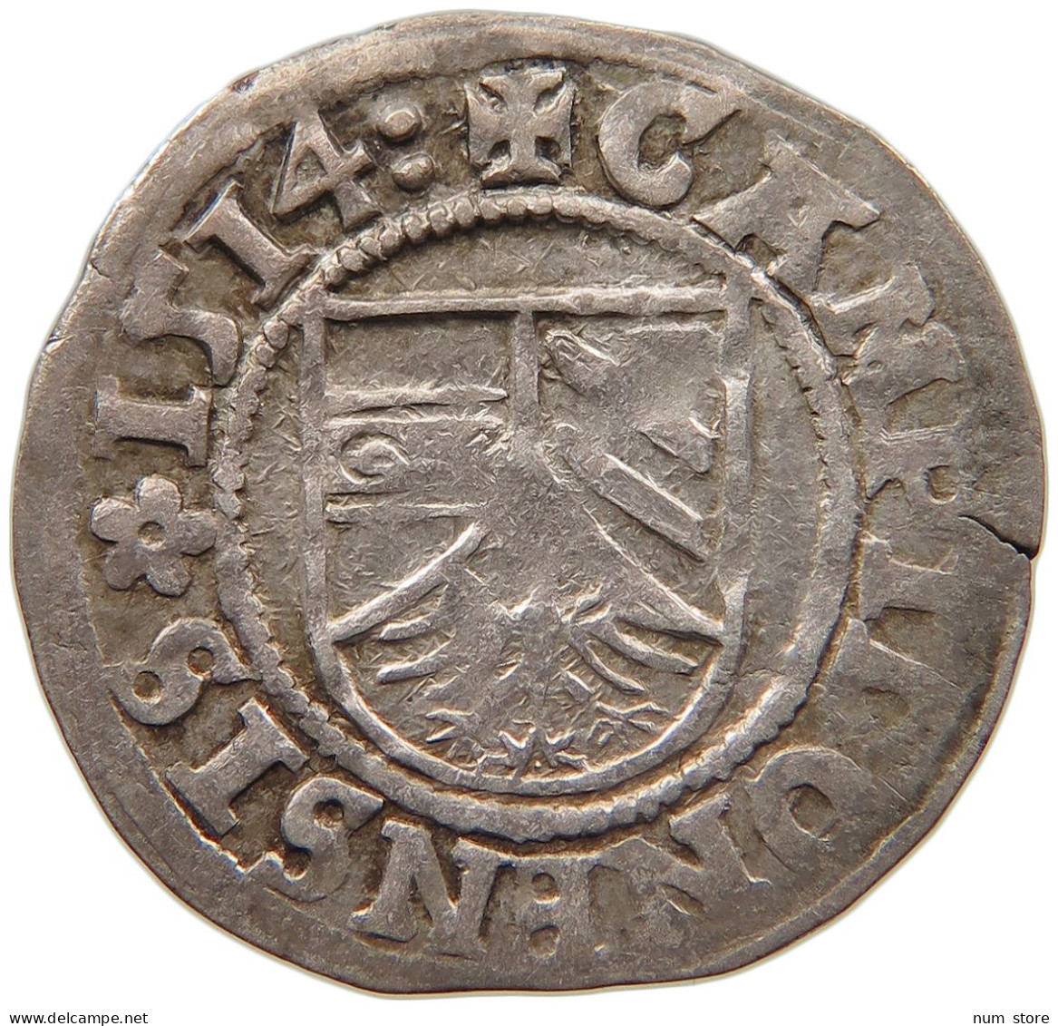 GERMAN STATES 1/2 BATZEN 1514 KEMPTEN #t033 0261 - Groschen & Andere Kleinmünzen