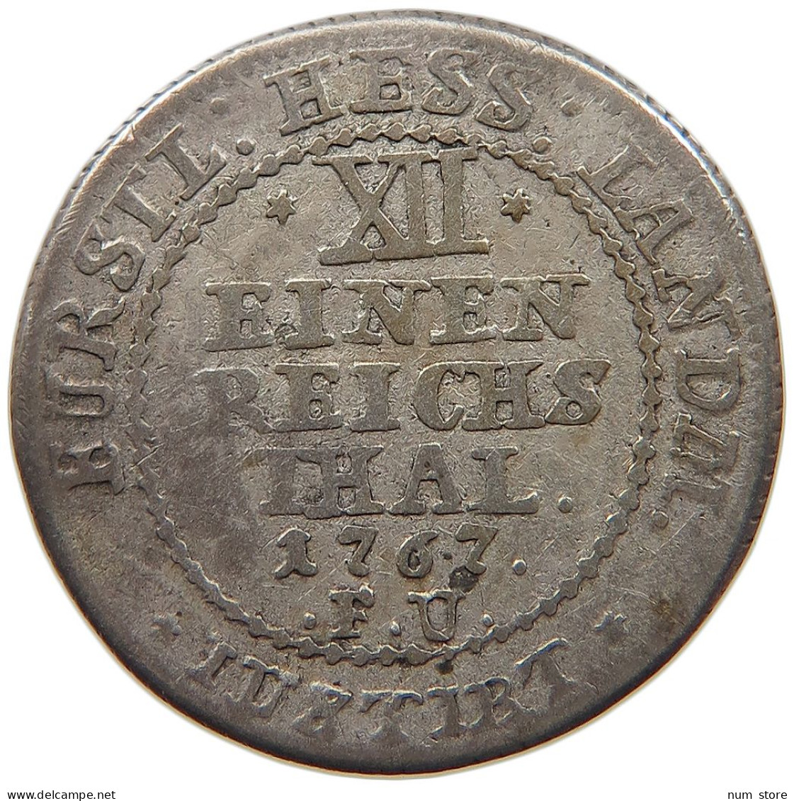 GERMAN STATES 1/12 TALER 1767 HESSEN KASSEL Friedrich II. 1760-1785 #t032 0859 - Groschen & Andere Kleinmünzen