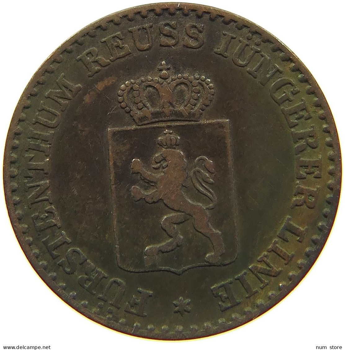 GERMAN STATES 1 PFENNIG 1868 REUSS JÜNGERE LINIE Heinrich XIV 1867-1913 #t032 1029 - Small Coins & Other Subdivisions