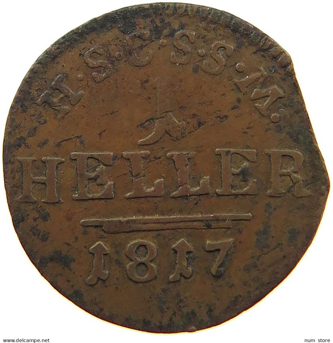 GERMAN STATES 1 PFENNIG 1817 SACHSEN COBURG SAALFELD #t032 0739 - Groschen & Andere Kleinmünzen