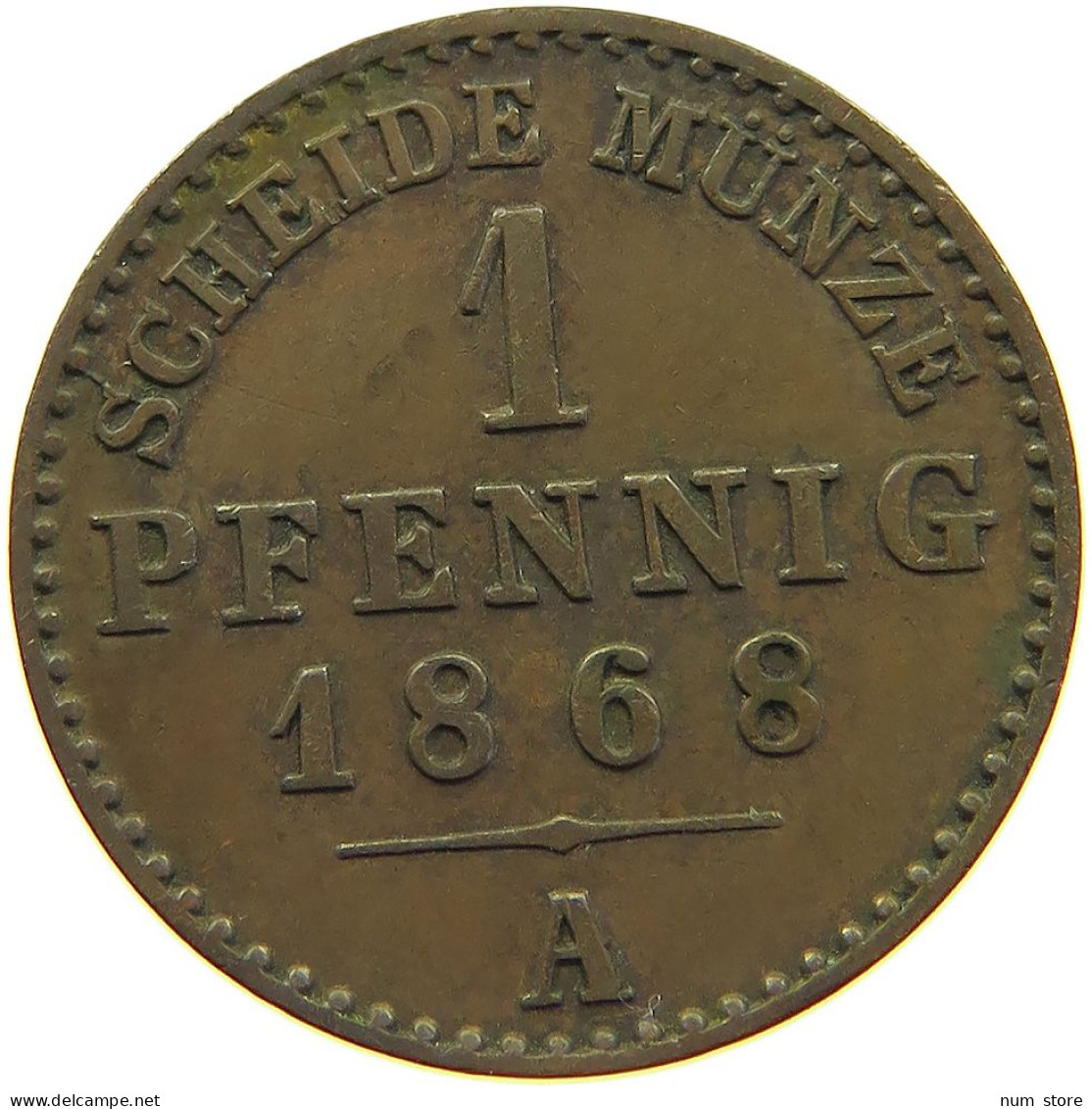 GERMAN STATES 1 PFENNIG 1868 REUSS ÄLTERE LINIE Heinrich XXII. 1859-1902 #t032 1027 - Small Coins & Other Subdivisions