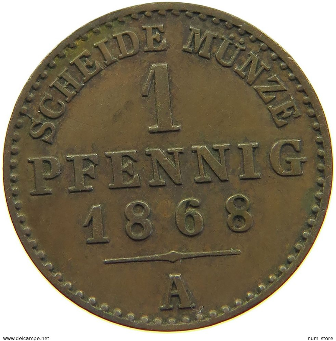 GERMAN STATES 1 PFENNIG 1868 REUSS ÄLTERE LINIE Heinrich XXII. 1859-1902 #t032 1027 - Groschen & Andere Kleinmünzen