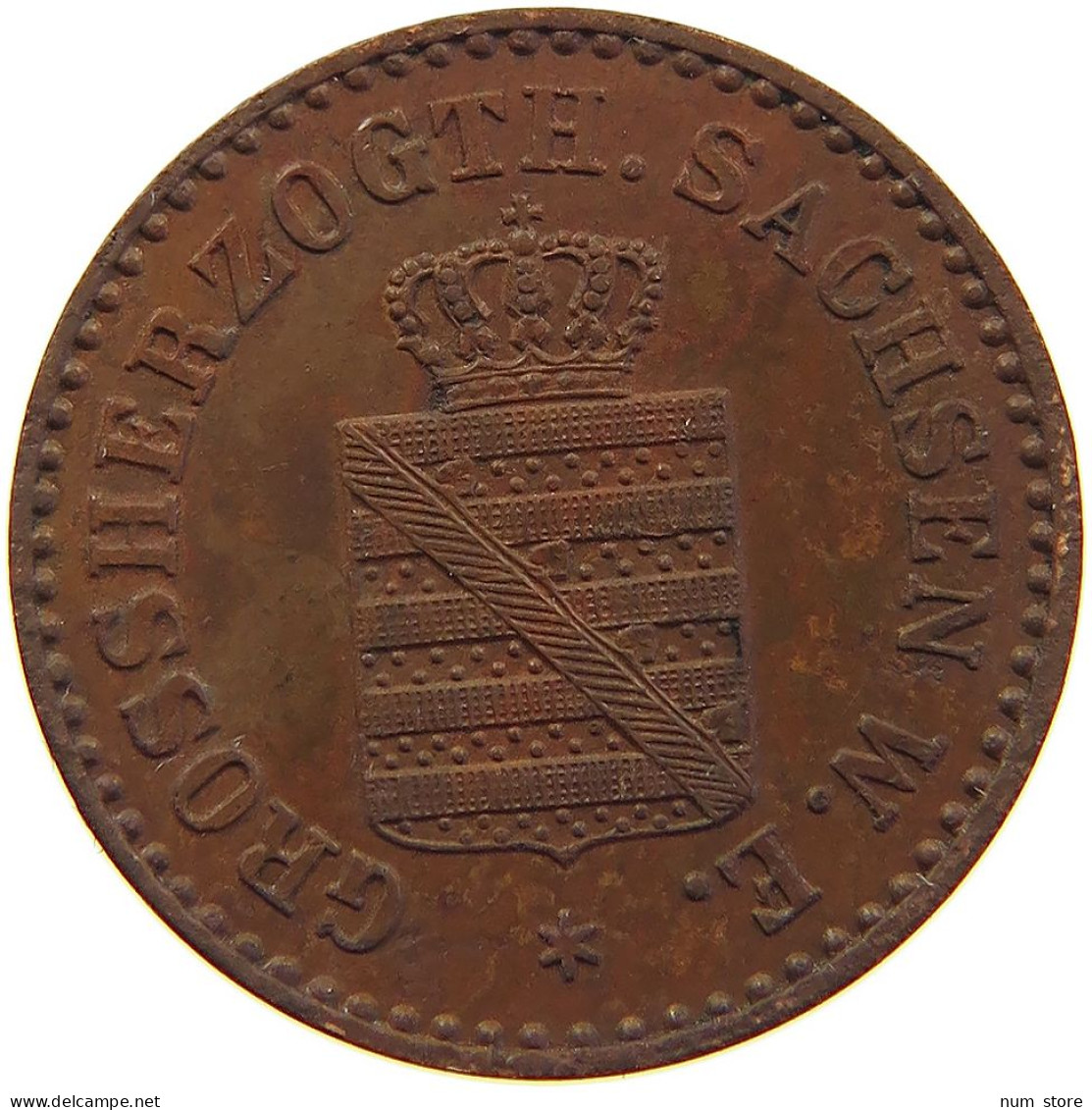 GERMAN STATES 1 PFENNIG 1858 SACHSEN WEIMAR EISENACH #t032 0735 - Small Coins & Other Subdivisions