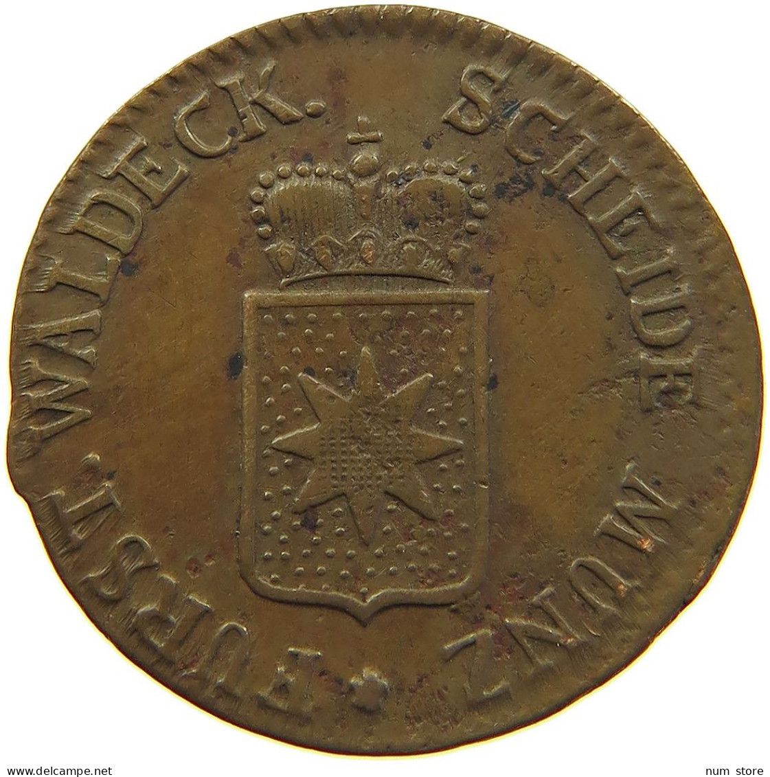 GERMAN STATES 1 PFENNIG 1809 WALDECK PYRMONT Carl August Friedrich 1763-1812 #t032 1025 - Monedas Pequeñas & Otras Subdivisiones