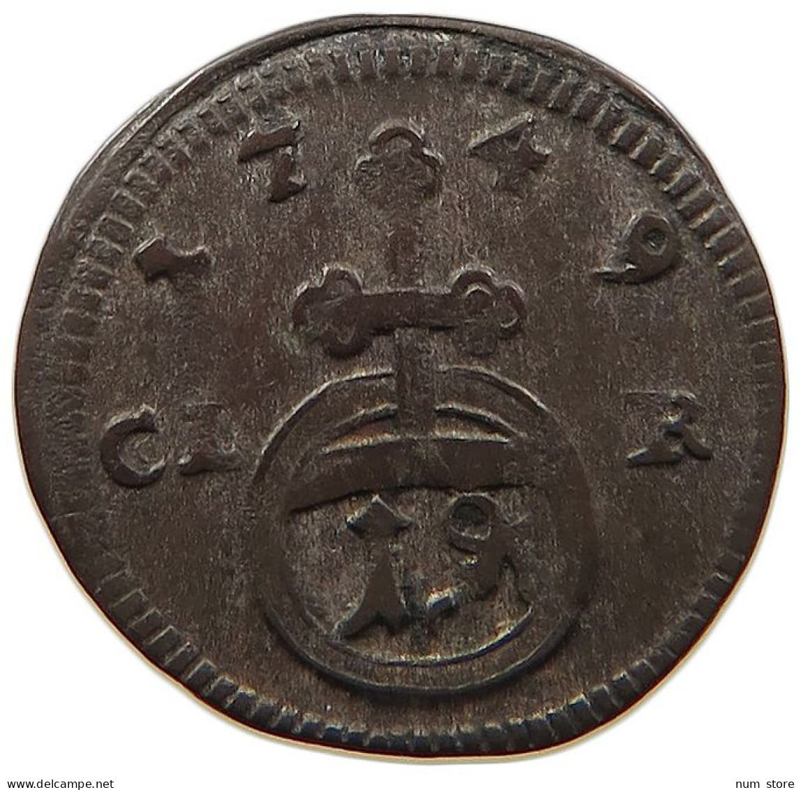 GERMAN STATES 1 PFENNIG 1749 BRANDENBURG BAYREUTH Friedrich 1735-1763 #t032 0539 - Small Coins & Other Subdivisions