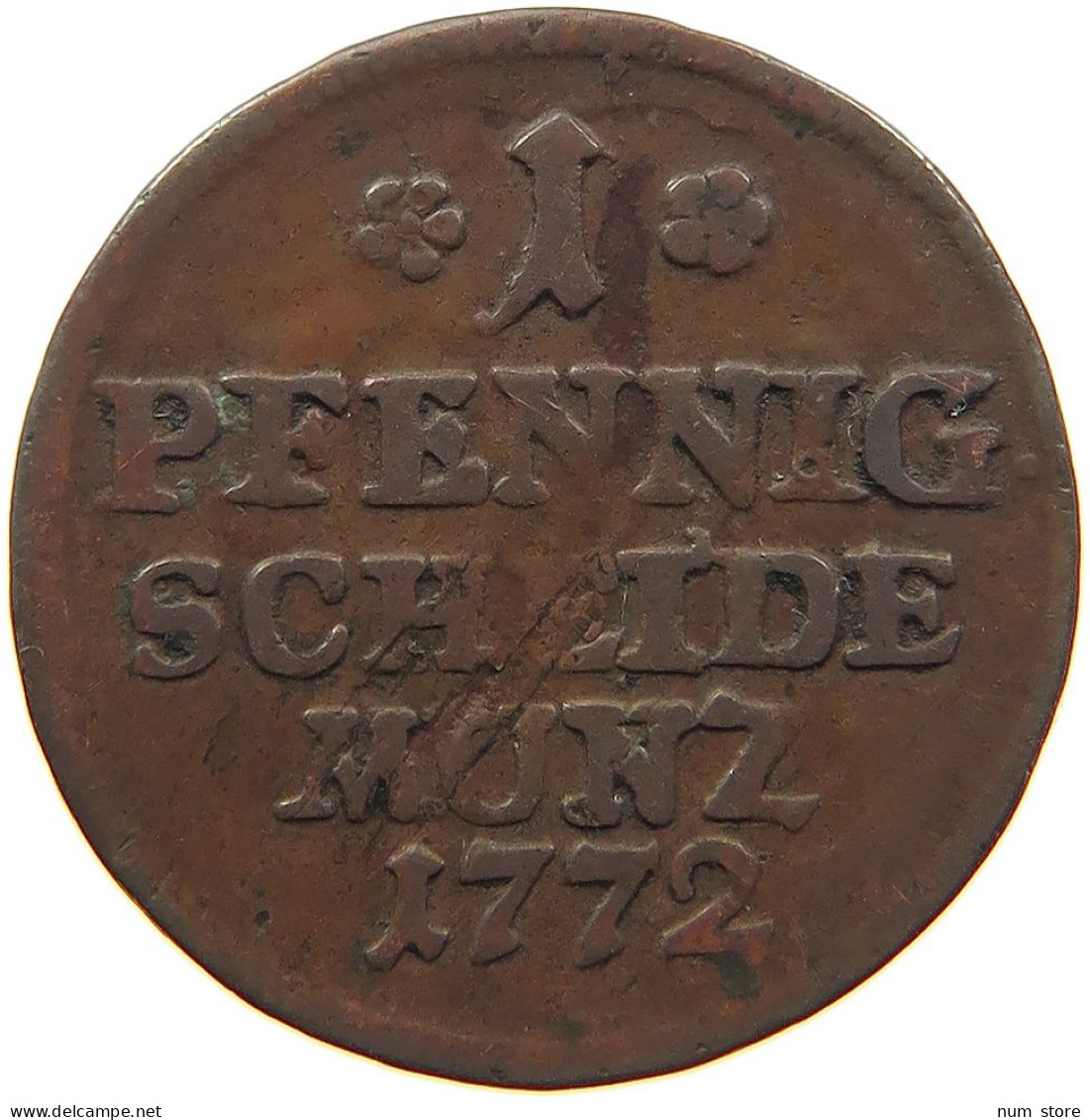 GERMAN STATES 1 PFENNIG 1772 SACHSEN COBURG SAALFELD Ernst Friedrich, 1764 - 1800 #t032 0717 - Monedas Pequeñas & Otras Subdivisiones
