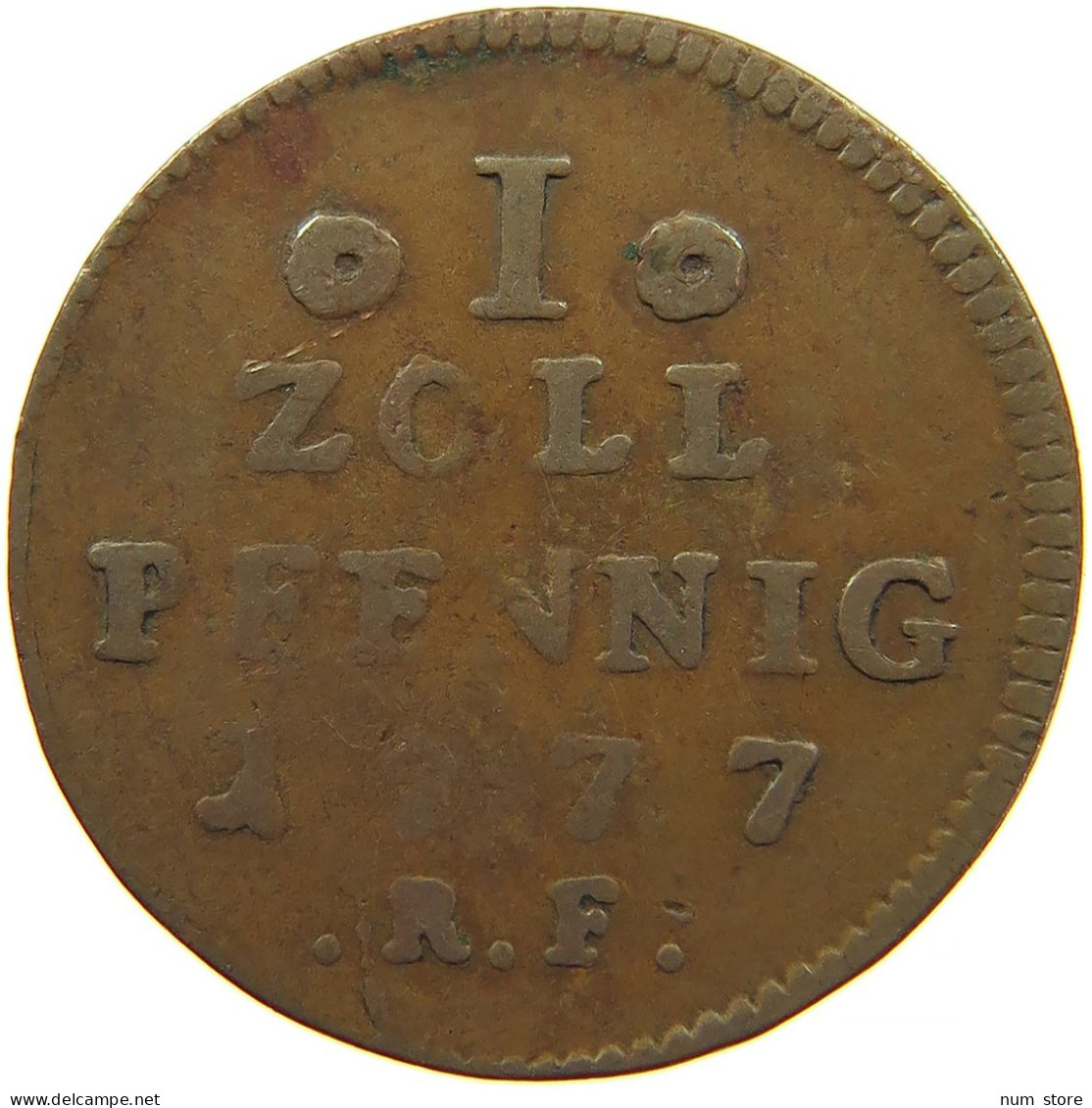 GERMAN STATES 1 PFENNIG 1777 HESSEN DARMSTADT Ludwig IX 1768-1790 #t032 0977 - Monedas Pequeñas & Otras Subdivisiones