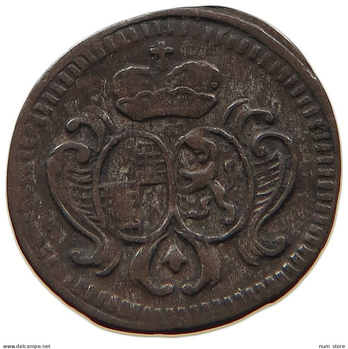 GERMAN STATES 1 PFENNIG 1748 BRANDENBURG BAYREUTH Friedrich 1735-1763 #t032 0537 - Kleine Munten & Andere Onderverdelingen