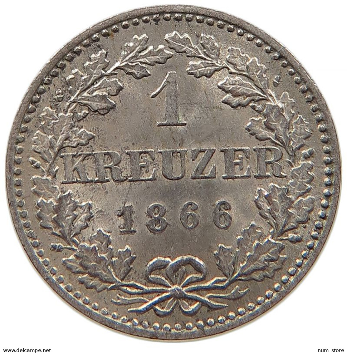 GERMAN STATES 1 KREUZER 1866 FRANKFURT #t032 1095 - Kleine Munten & Andere Onderverdelingen