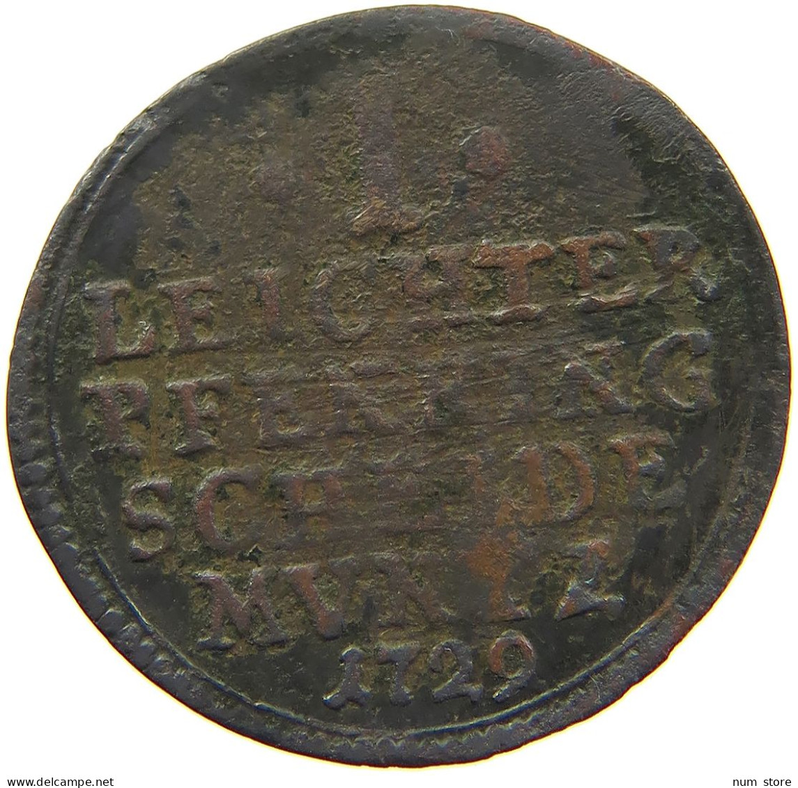 GERMAN STATES 1 PFENNIG 1729 SACHSEN EISENACH Wilhelm Heinrich 1729-1741 SELTEN #t032 1009 - Small Coins & Other Subdivisions