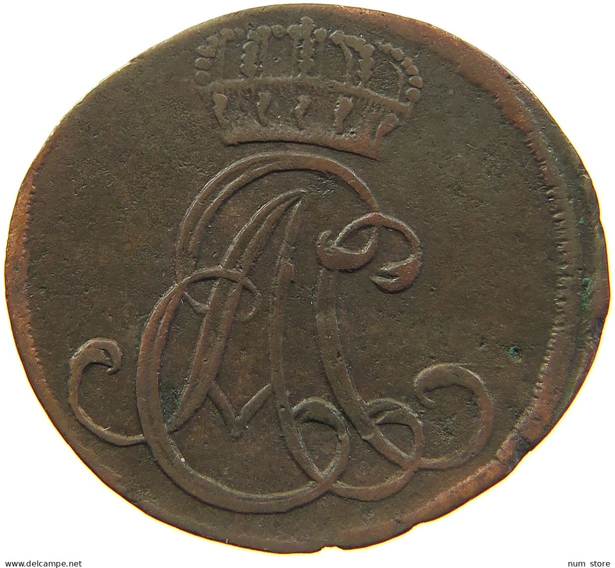 GERMAN STATES 1 PFENNIG 1757 SACHSEN WEIMAR EISENACH Ernst August Constantin 1756-1758 #t032 0997 - Kleine Munten & Andere Onderverdelingen