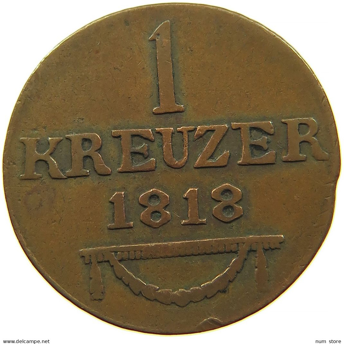 GERMAN STATES 1 KREUZER 1818 SACHSEN MEININGEN Bernhard Erich Freund 1803-1866 #t032 0961 - Monedas Pequeñas & Otras Subdivisiones