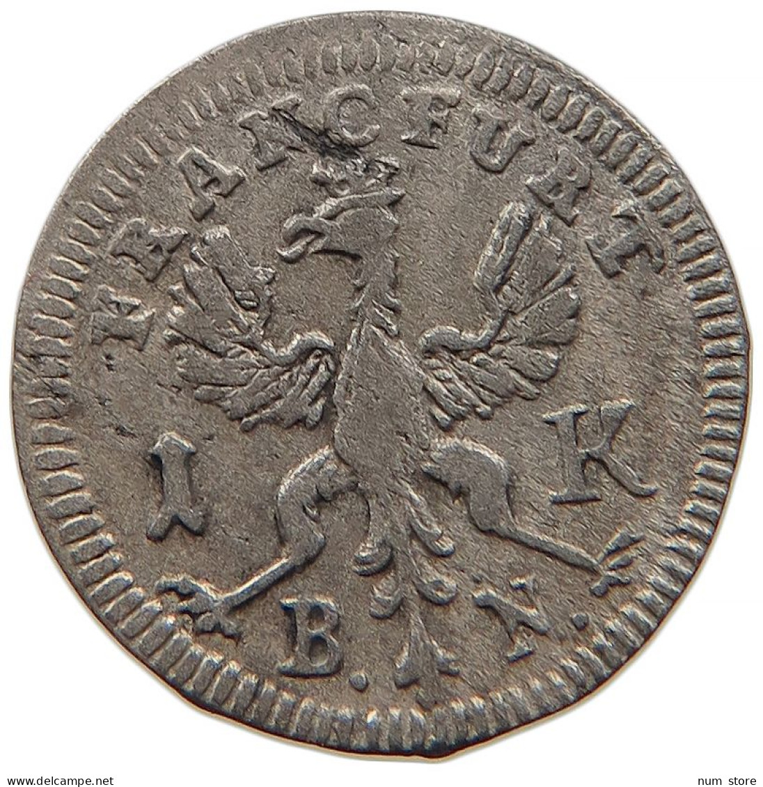 GERMAN STATES 1 KREUZER 1773 FRANKFURT #t032 1103 - Groschen & Andere Kleinmünzen