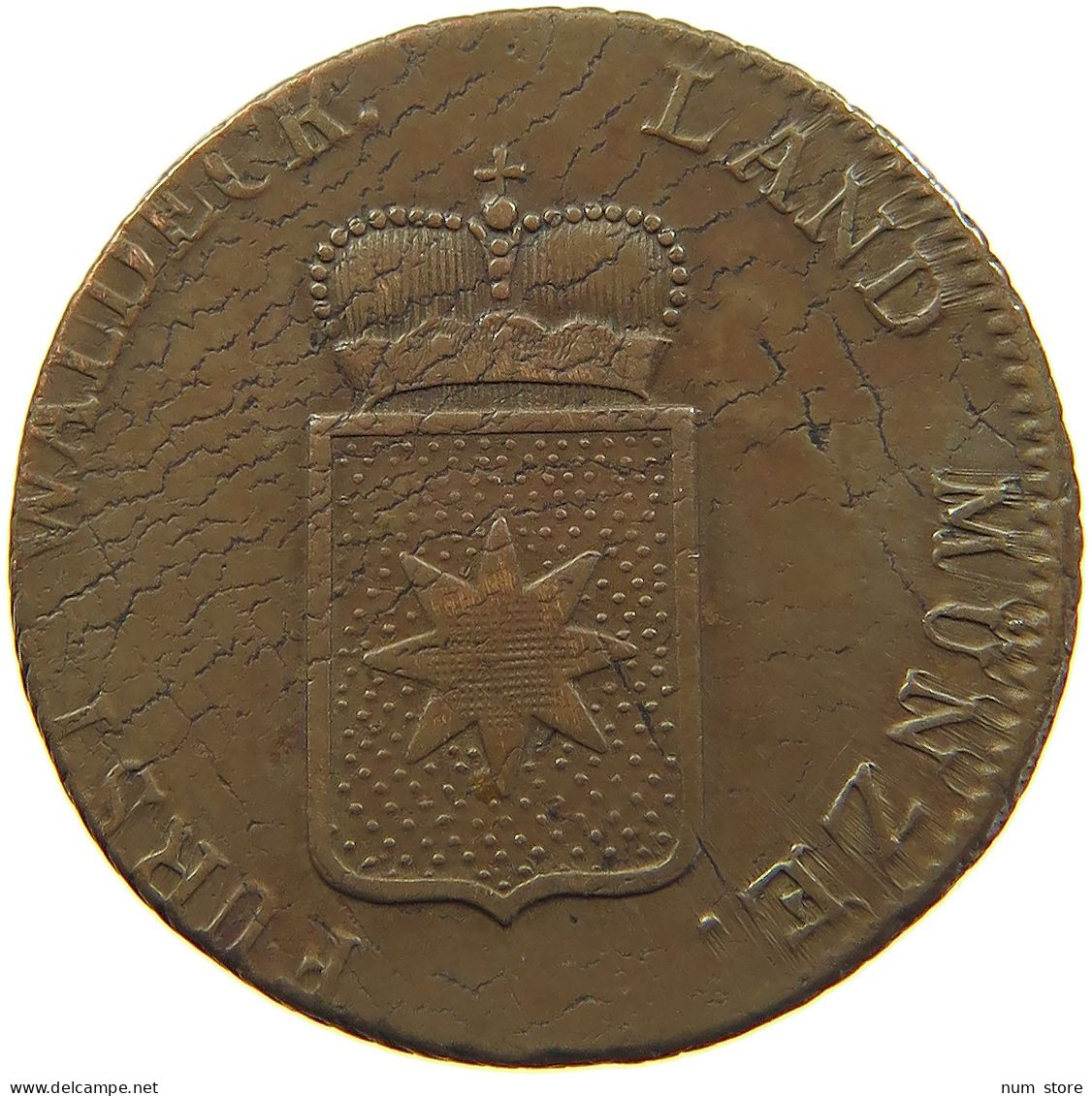 GERMAN STATES 1/2 GROSCHEN 1809 WALDECK Friedrich 1763-1812 #t032 0953 - Monedas Pequeñas & Otras Subdivisiones