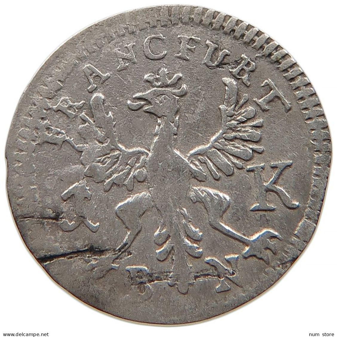 GERMAN STATES 1 KREUZER 1773 FRANKFURT #t032 1101 - Groschen & Andere Kleinmünzen