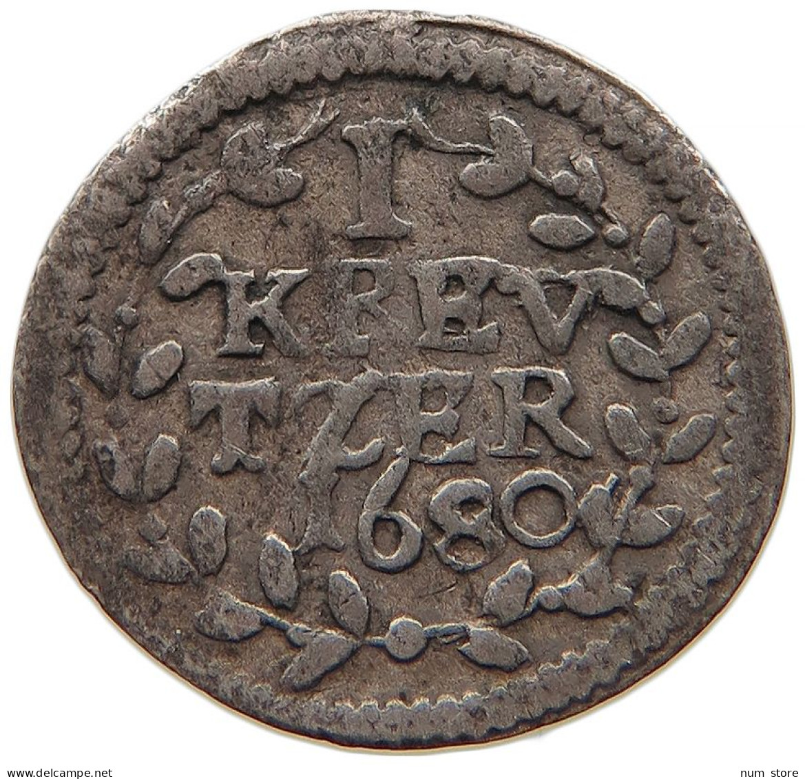 GERMAN STATES 1 KREUZER 1680 FRIEDBERG REICHSBURG #t033 0133 - Monedas Pequeñas & Otras Subdivisiones