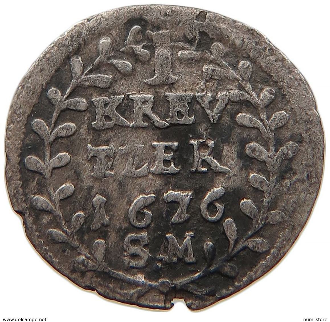 GERMAN STATES 1 KREUZER 1676 HANAU LICHTENBERG #t032 1107 - Monedas Pequeñas & Otras Subdivisiones