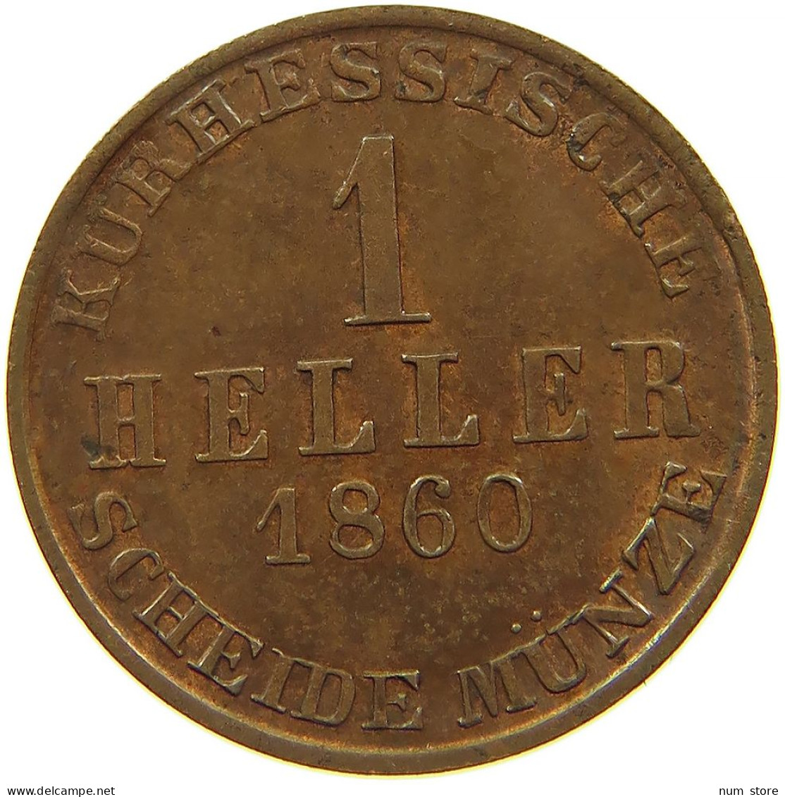 GERMAN STATES 1 HELLER 1860 HESSEN KASSEL Friedrich Wilhelm I. 1847-1866 #t032 1015 - Petites Monnaies & Autres Subdivisions